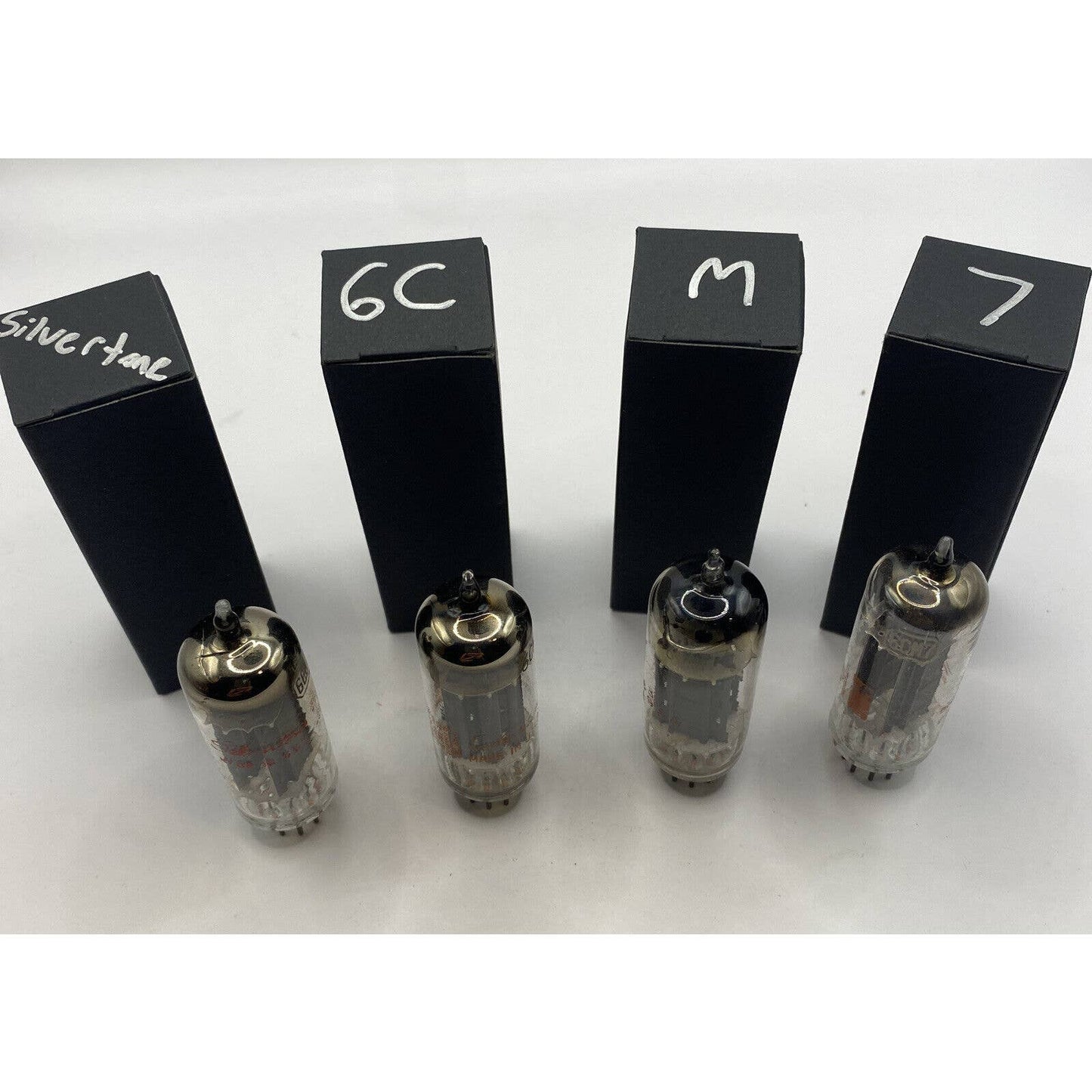 4 Silvertone 6CM7 vacuum tubes - Amp - Amplifier - Ham Radio Valves Tested!