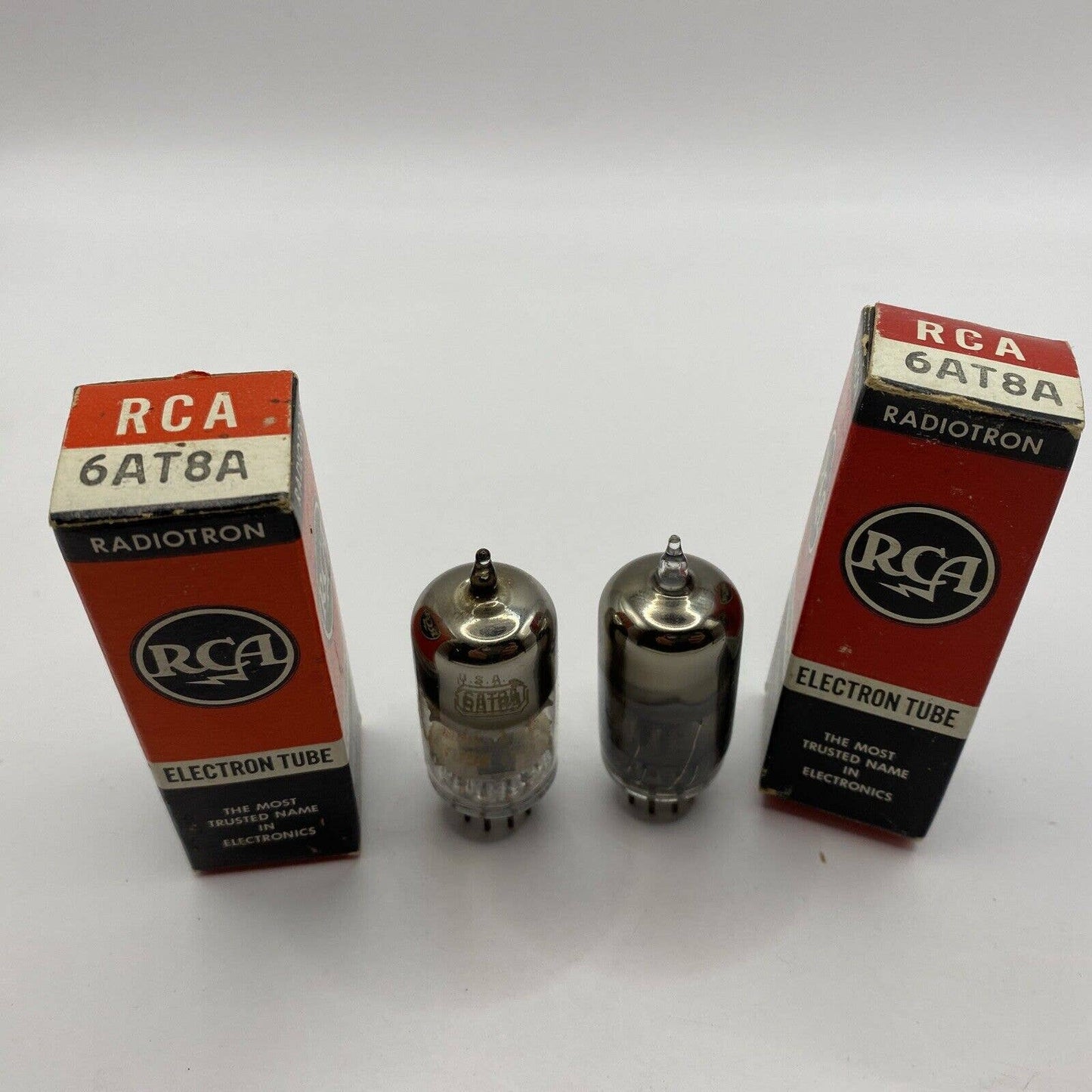 2 - RCA 6AT8A Vacuum Tubes - Valves Amplifier Amp Ham Radio Tested With Photos!