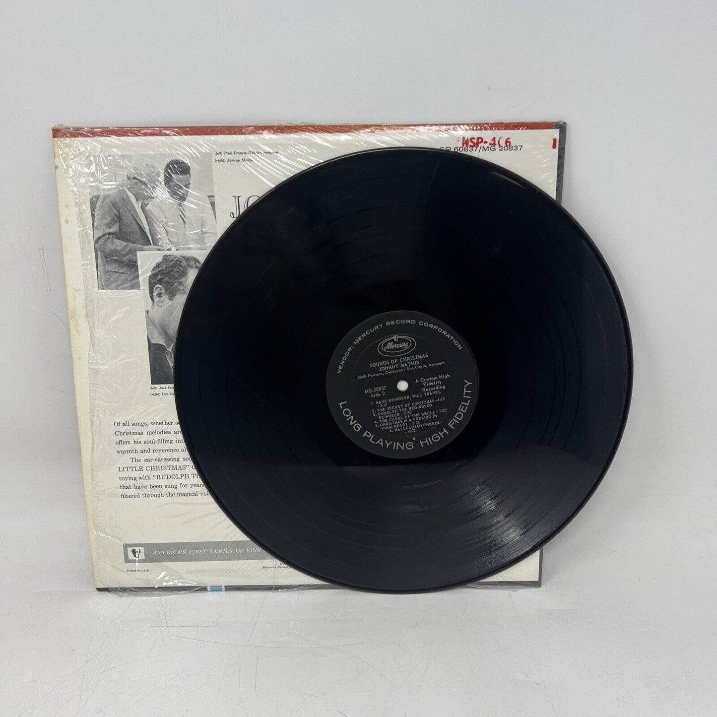 Johnny Mathis Sound of Christmas Music Vinyl Record Mercury Records Shrink Hype