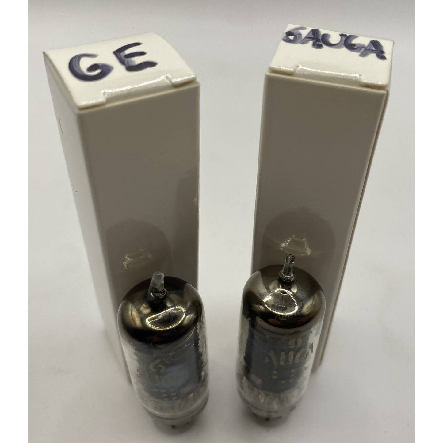 2 6AU6A vacuum tube GE Amp Ham Radio - pentode - Close Match Pair Tested W Photo