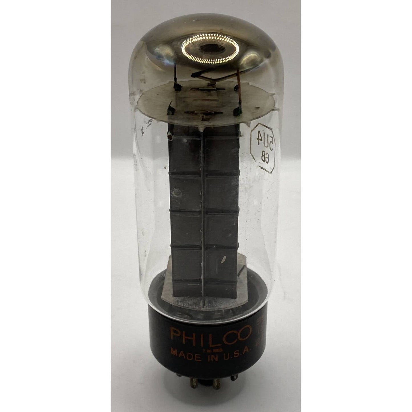 5U4GB Philco (GE) full-wave rectifier radio tube, Black Plates - Tested Good!!
