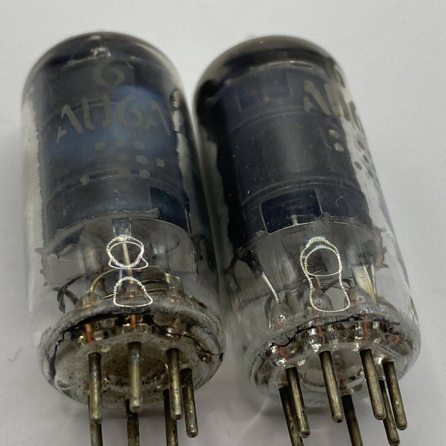 2 6AU6A vacuum tube GE Amp Ham Radio - pentode - Close Match Pair Tested W Photo