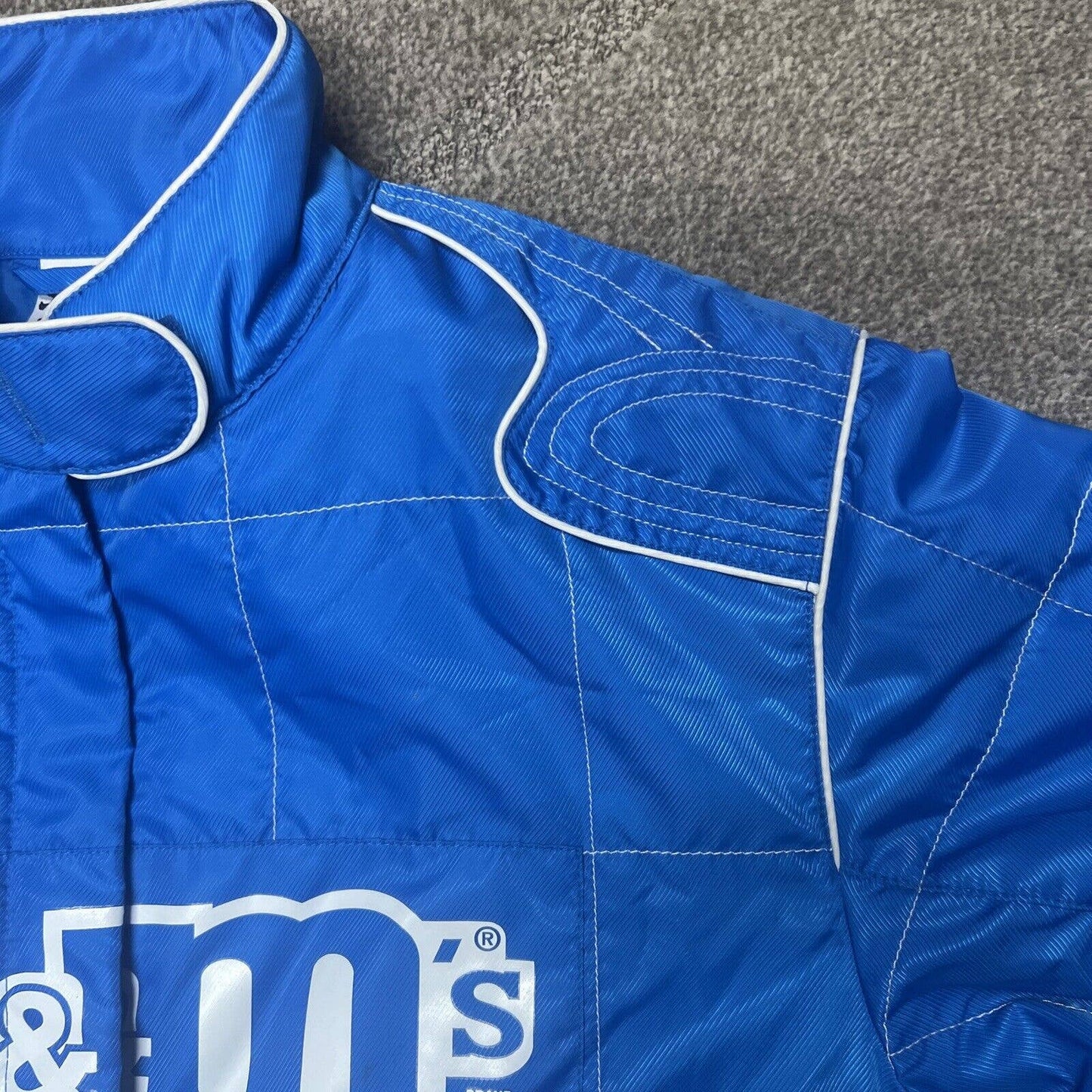 Chase Authentics Jacket Women L NASCAR Racing Elliott Sadler 38 M&M's Baby Blue!