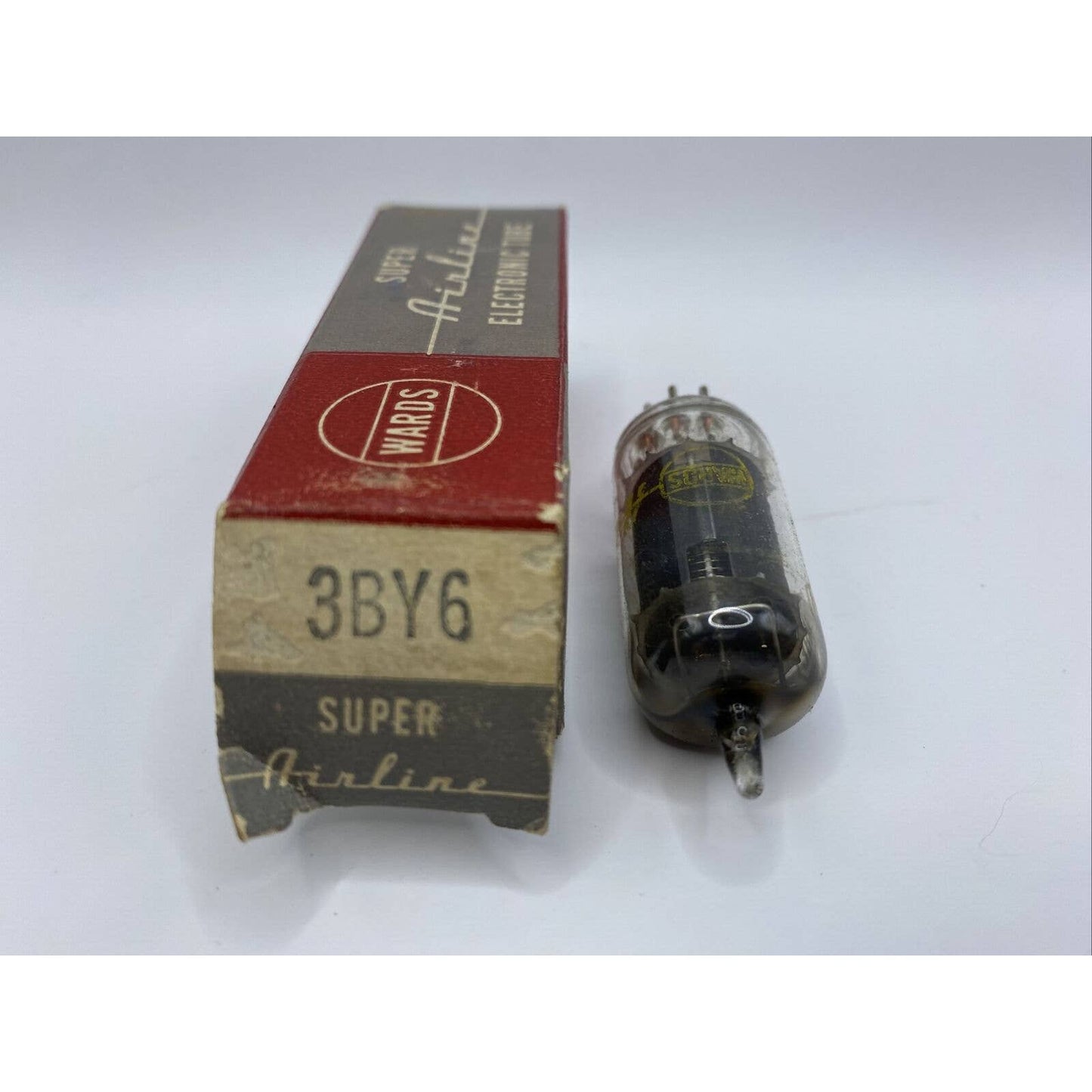 Vintage Wards Airline Electron/ Vacuum Tube 3BY6 w/ Box TESTED With Photos!