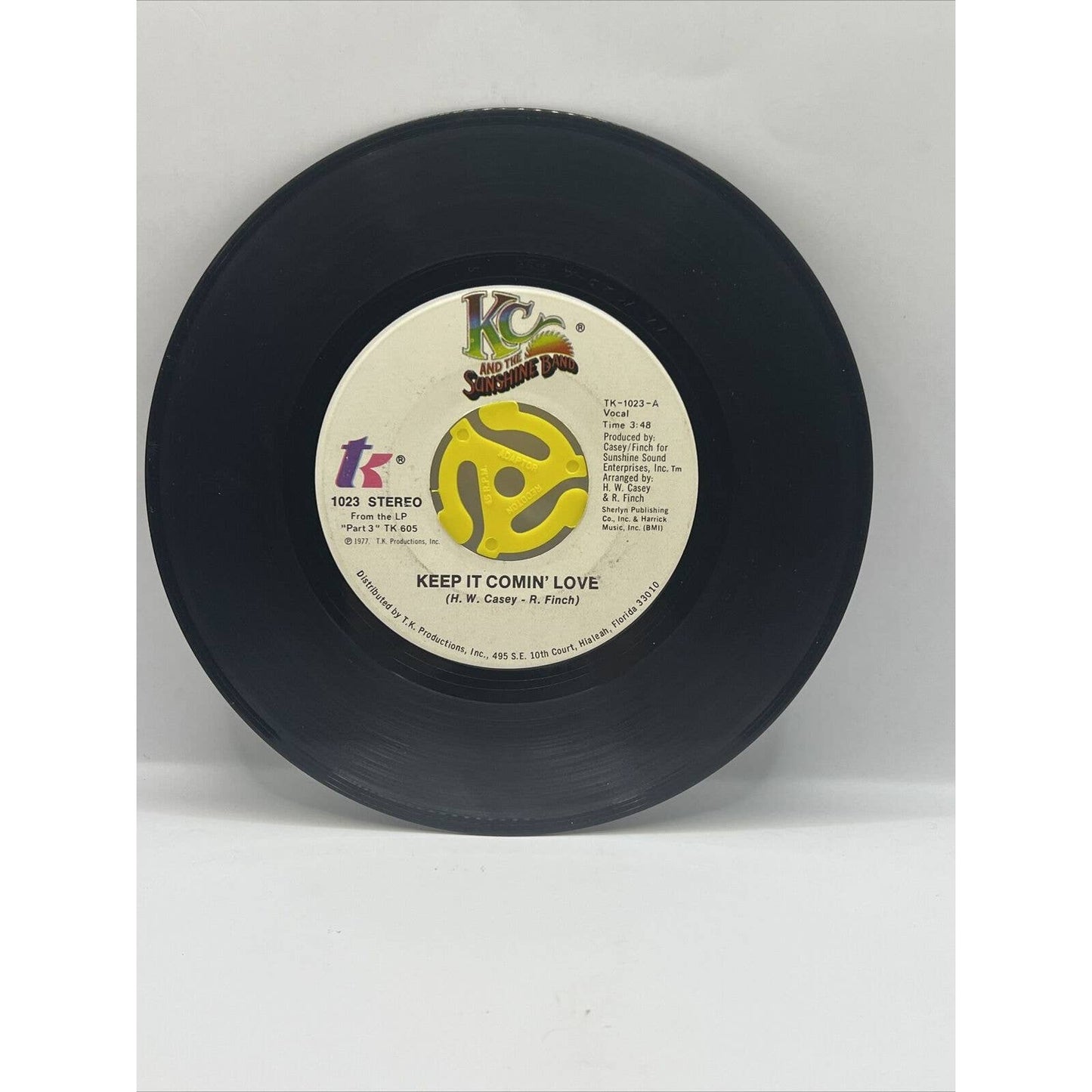 KC & The Sunshine Band Keep It Comin' Love Baby I Love You 45 Vinyl Record 1977