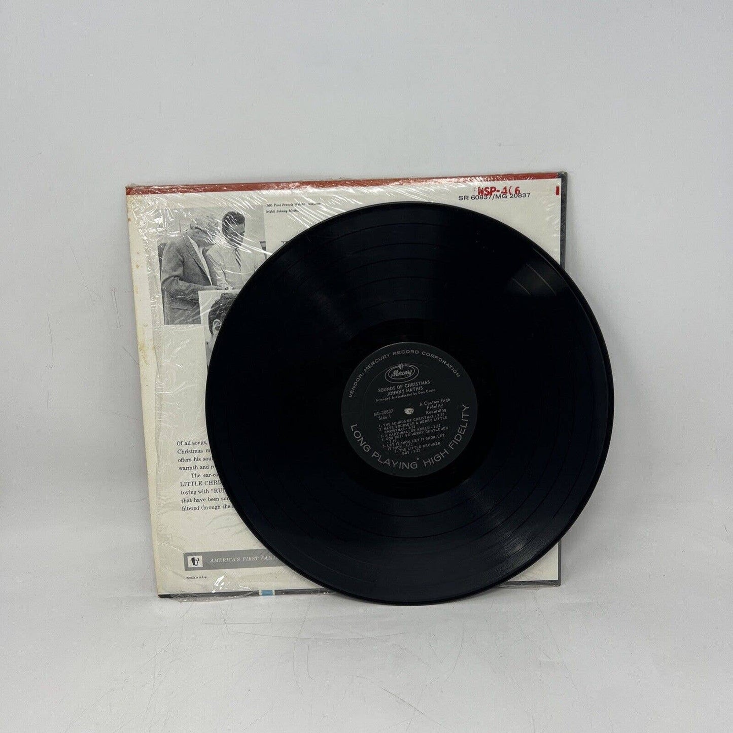 Johnny Mathis Sound of Christmas Music Vinyl Record Mercury Records Shrink Hype