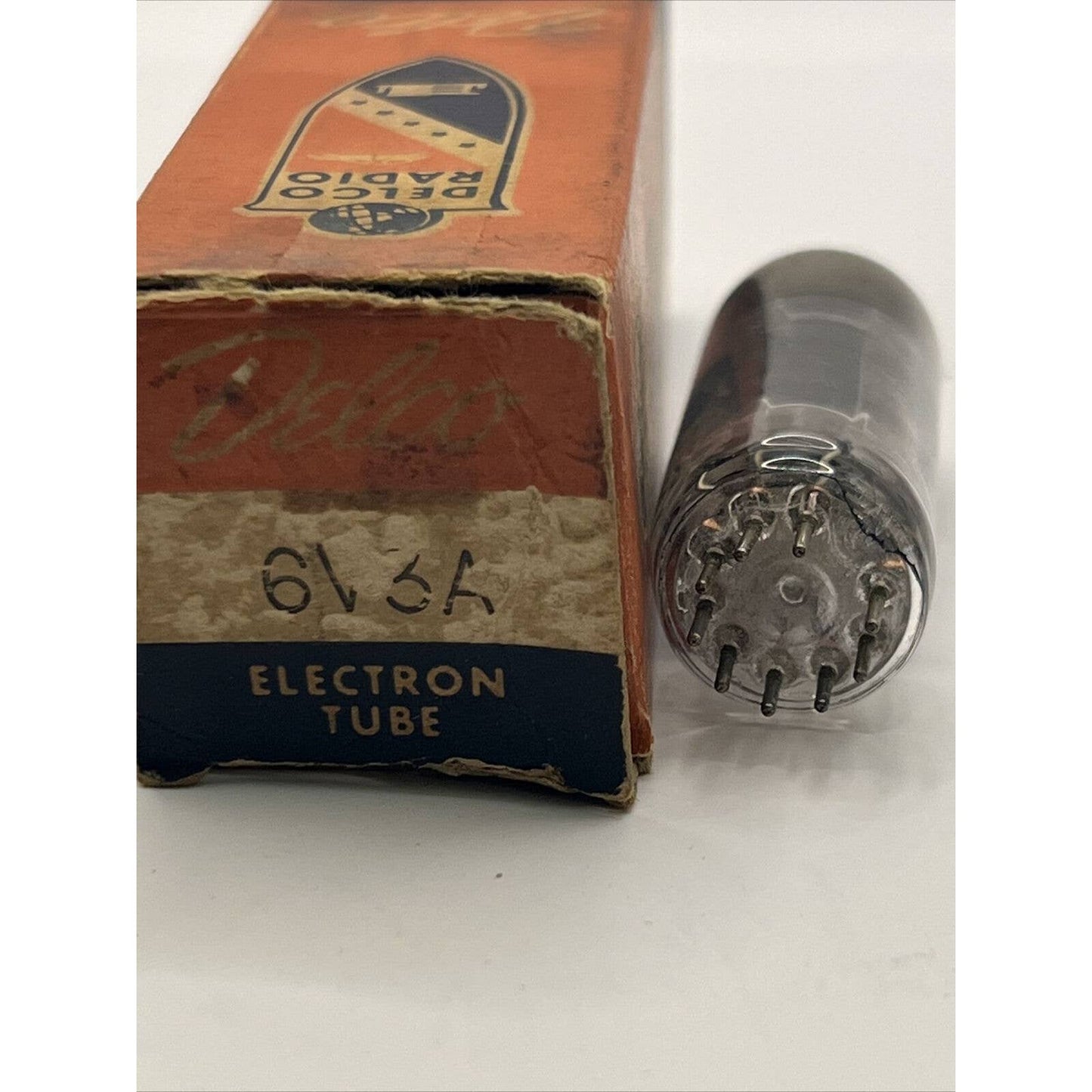 Vintage Rare Delco Radio 6V3A Vacuum Tube Made In USA With The Box Electron Tube