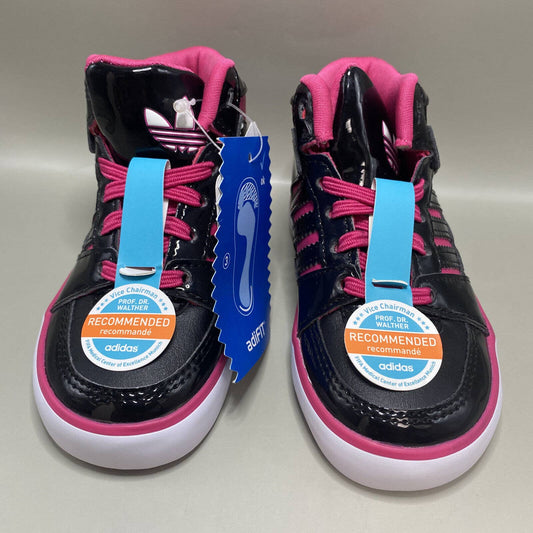 Adidas Court Attitude Hi Top Pink Black White G99348 Size 7k Youth Kids Shoes