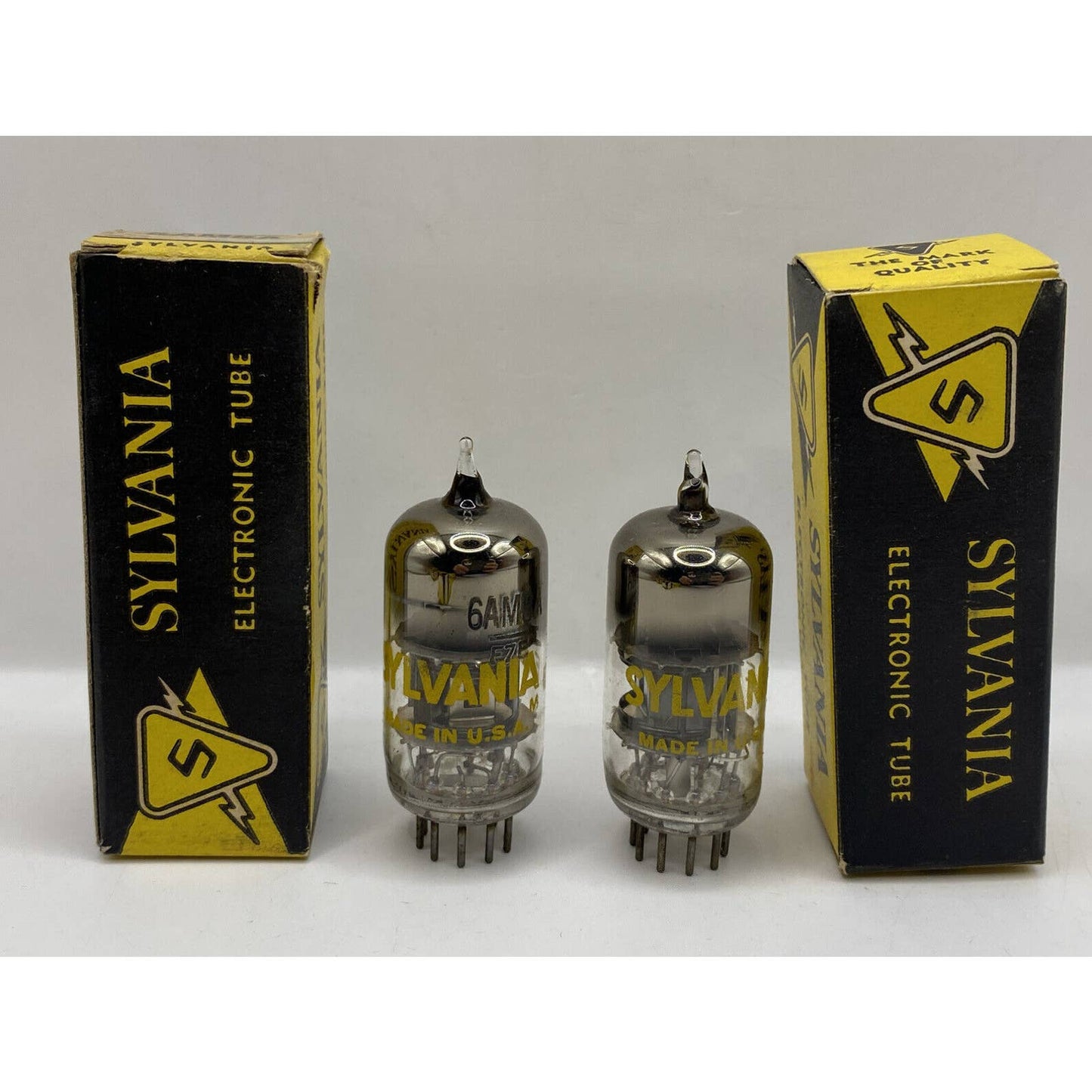 2 - Sylvania 6AM8A /6AM8 Vacuum Tube Amp Amplifier Ham Tested With Photos Match