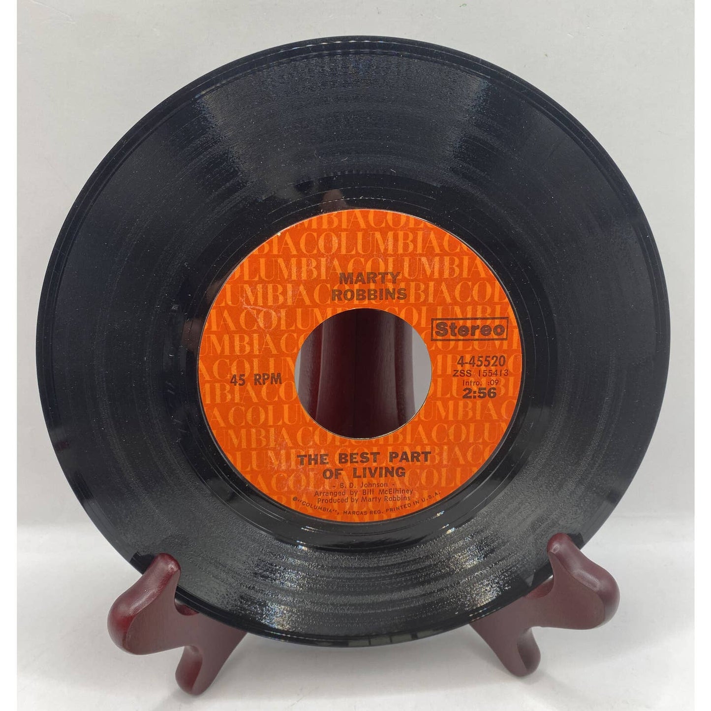 Marty Robbins 45 Vinyl Record Gone With The Wind - The Best Part Of Living!