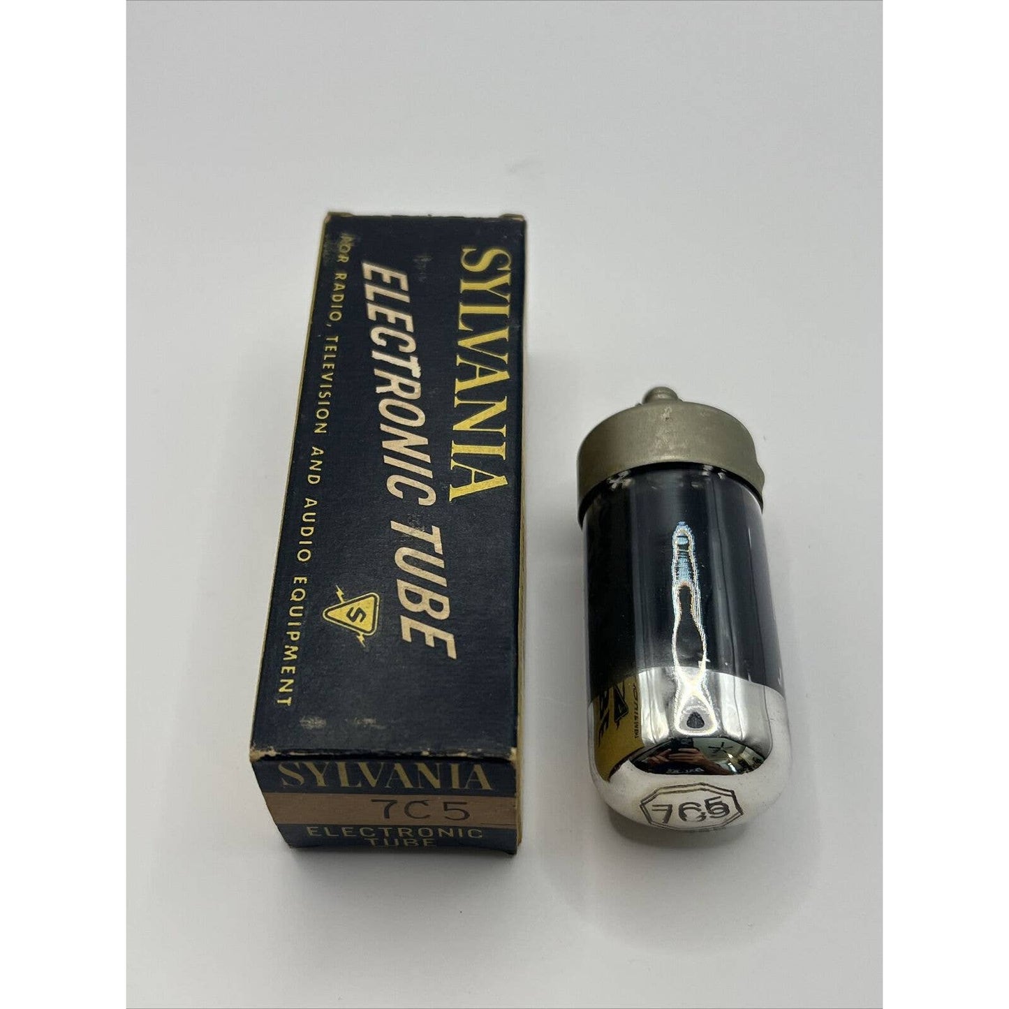 Rare True NOS Sylvania USA 7C5 Black Vacuum Tube 100% Electronic Tube TESTED