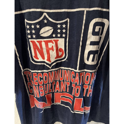 Vintage Rare 90s NFL GTE Telecommunication Consultant Navy Football Shirt Logo 7