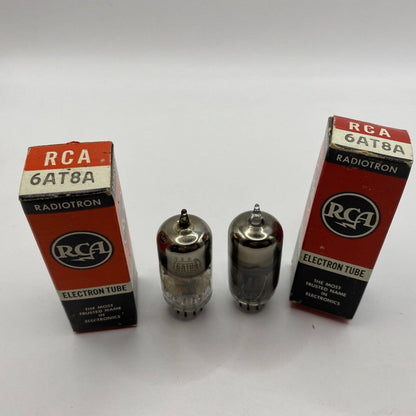 2 - RCA 6AT8A Vacuum Tubes - Valves Amplifier Amp Ham Radio Tested With Photos!