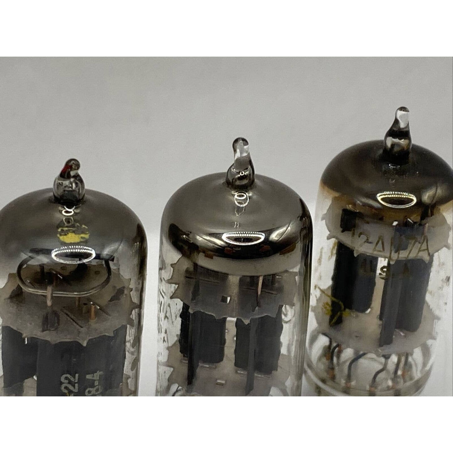 12AU7A ECC82 x 3 Vacuum Tubes Amp Amplifier USA Gray Plate Tested W Photos!