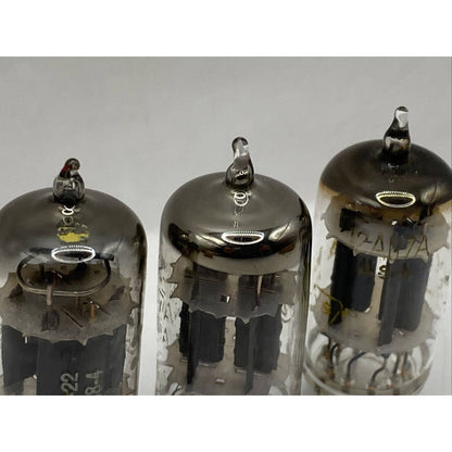12AU7A ECC82 x 3 Vacuum Tubes Amp Amplifier USA Gray Plate Tested W Photos!