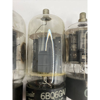 Lot Of 3 6CU6 6BQ6GA Vacuum Tubes - GE - Chief - W G & CO - USA Tested W Photos!
