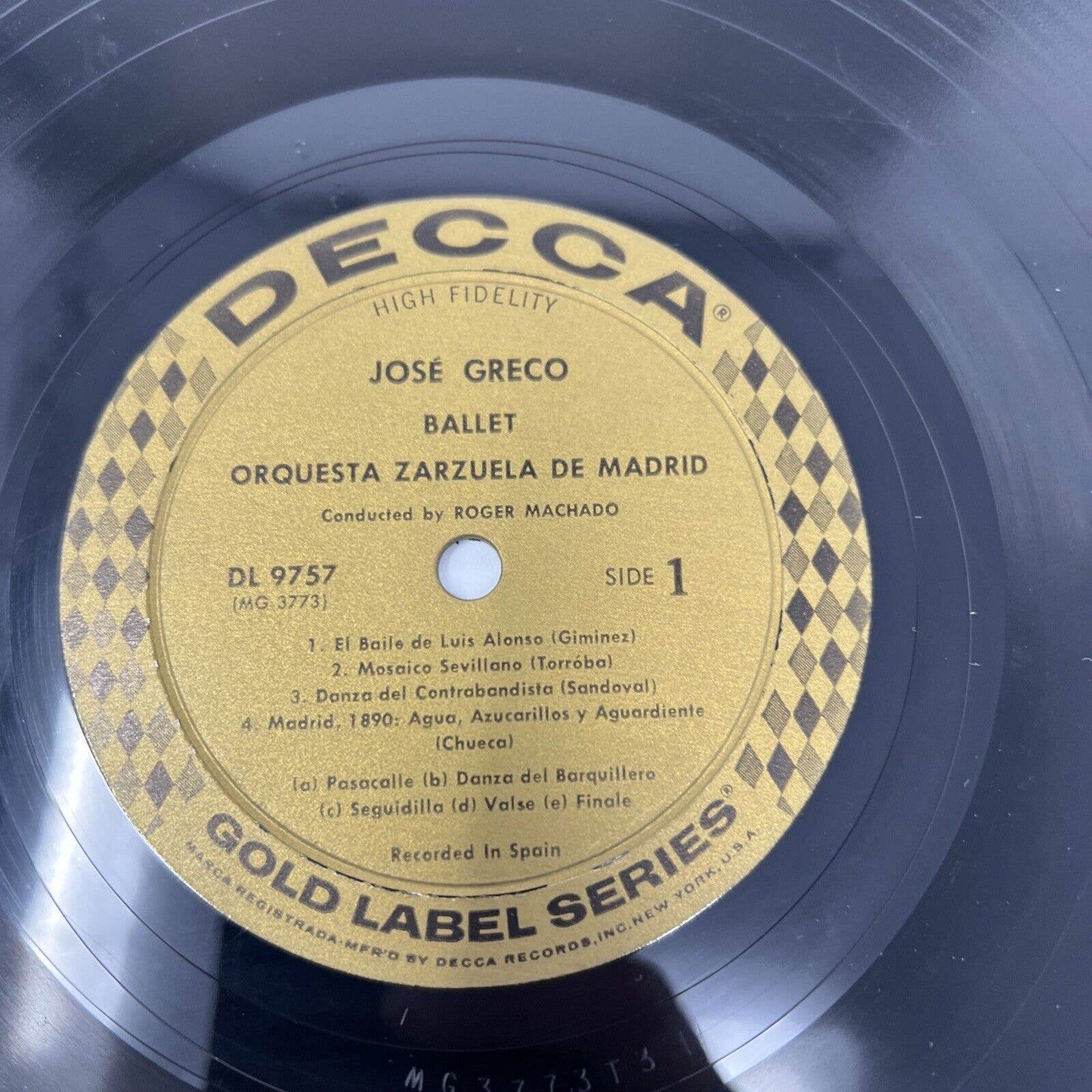 Jose Greco Ballet LP DL 9757 Decca 1954 Mono Gold Label Series Roger Machado