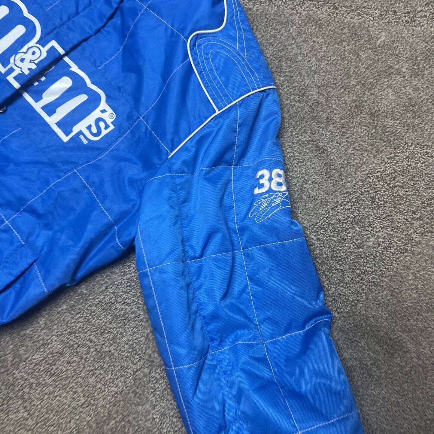 Chase Authentics Jacket Women L NASCAR Racing Elliott Sadler 38 M&M's Baby Blue!