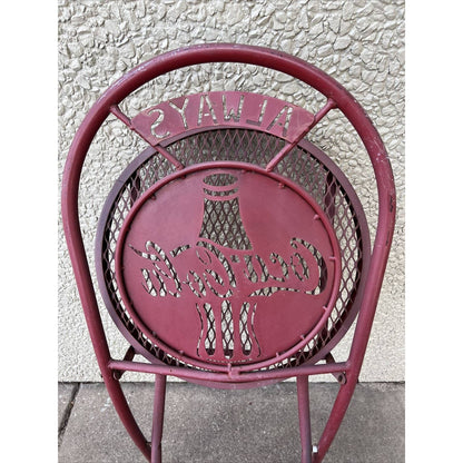 1993 Vintage Always Coke Coca Cola Metal Weathered Red Outdoor Folding Chair