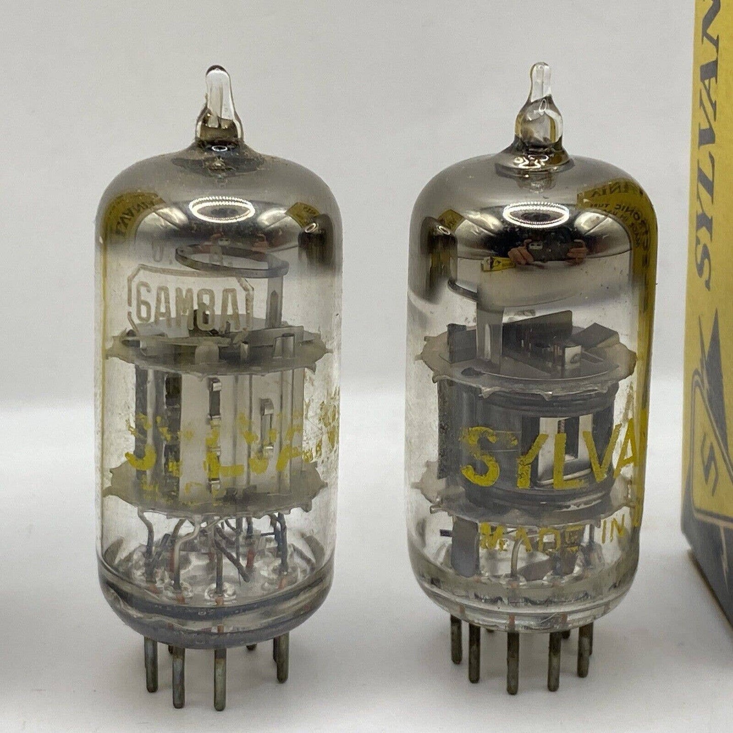2 - Sylvania 6AM8A /6AM8 Vacuum Tube Amp Amplifier Ham Tested With Photos!