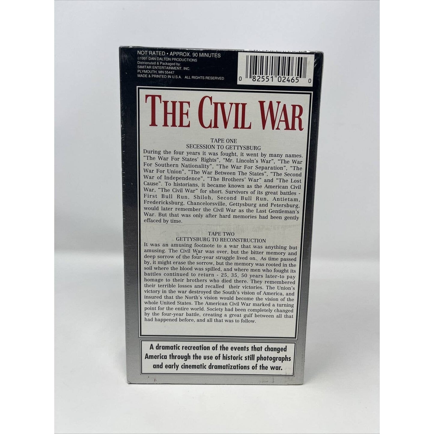 The Civil War VHS, 1991 2 Tape Set From Succession to Reconstruction New Sealed