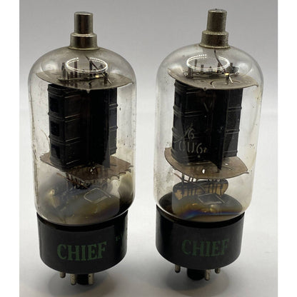 Lot of 2 Chief 6BQ6 6CU6 Vacuum Tube - Amp - Ham Radio Valves - Tested MATCHED!