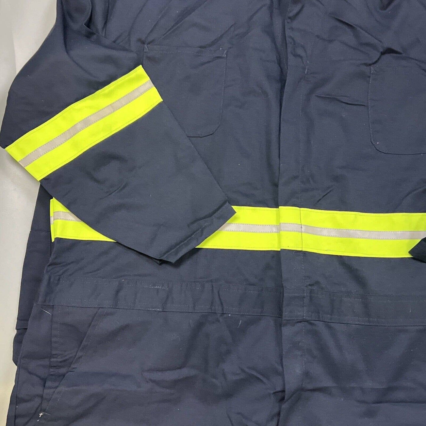 G&K GK Team Wear Safety Reflective Navy Blue Work Coveralls Jumpsuit 62 Uniform