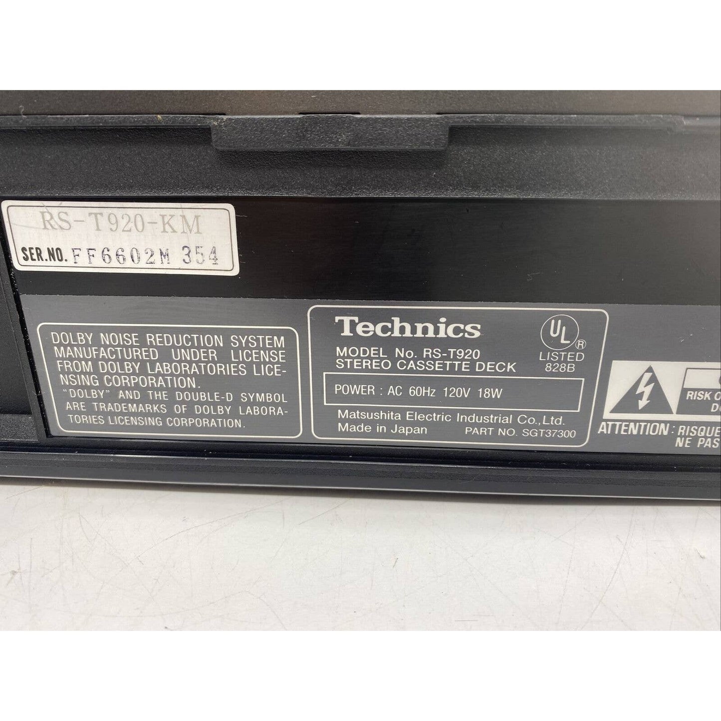 Technics RS-T920 KM Stereo Double Cassette Deck Auto Control High Speed Works!!