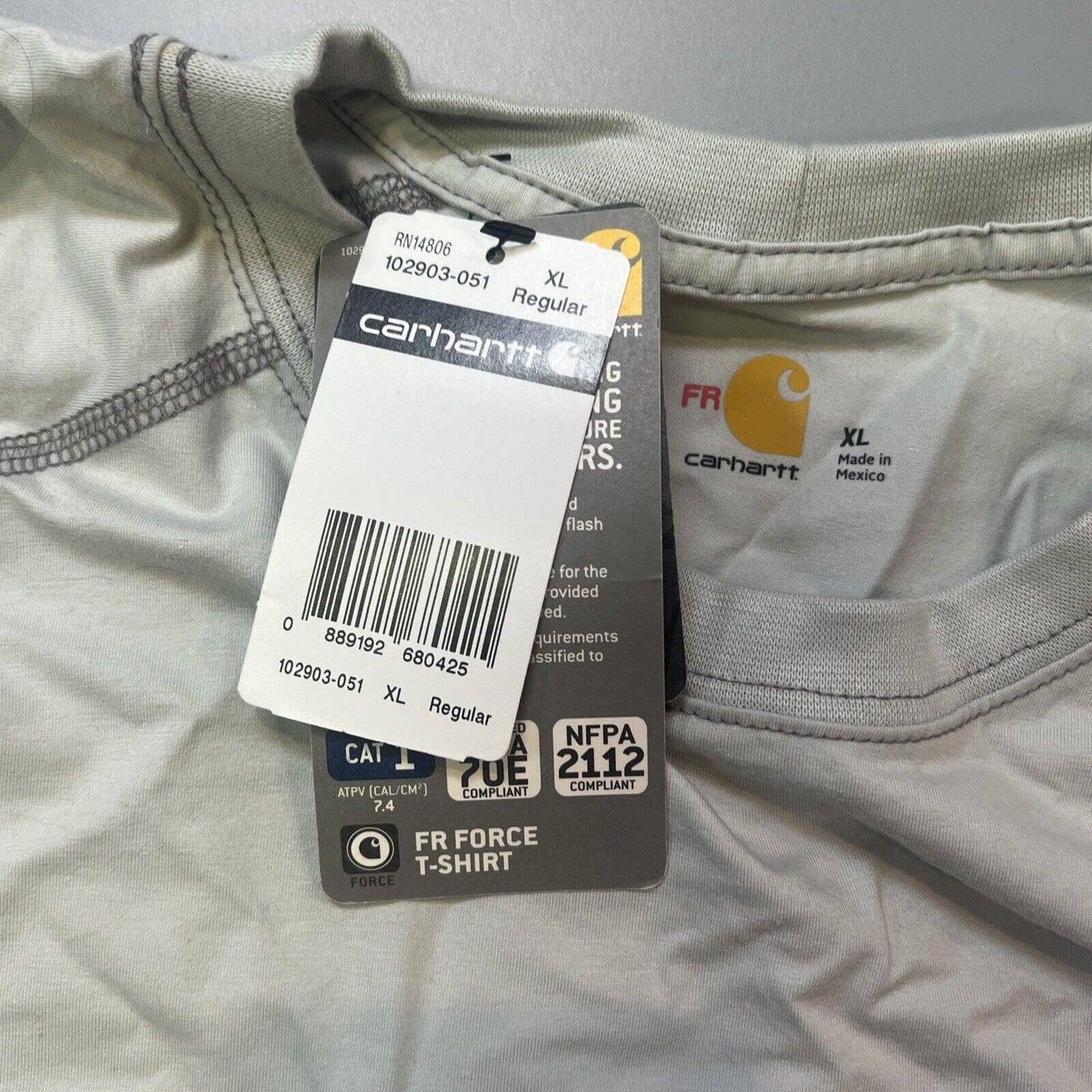 Carhartt FR Shirt Mens XL Gray Force Flame Resistant Rare Custom Work Short