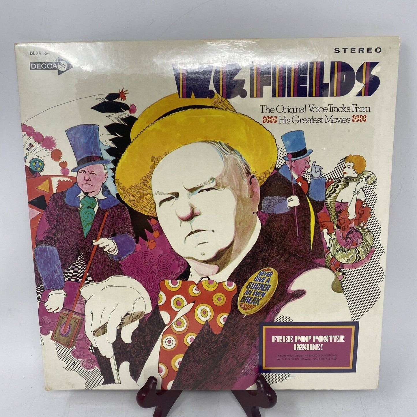 W.C. Fields Voice Track Decca DL-79164 Brand New Sealed - With Free Poster