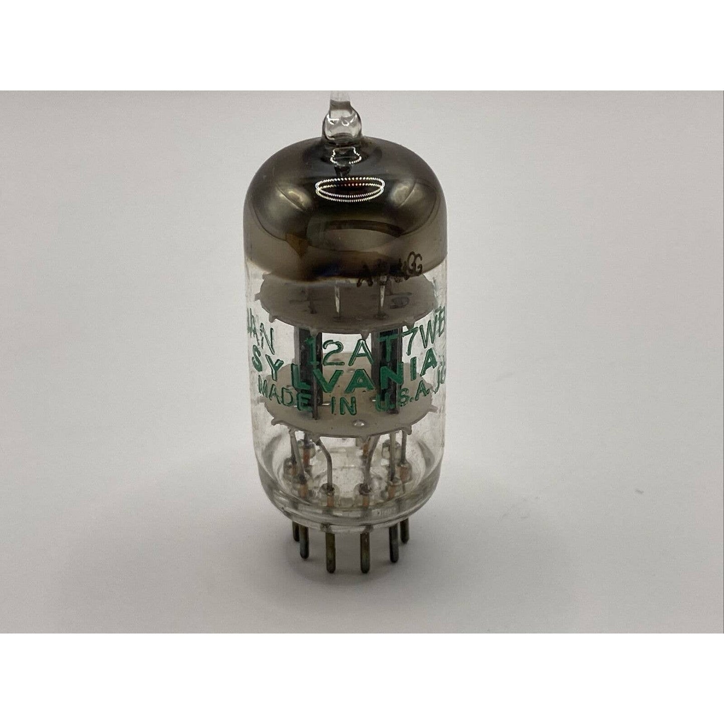VINTAGE SYLVANIA 12AT7WB / ECC81 TUBE BLACK PLATE HALO GETTER Tested W Photos!