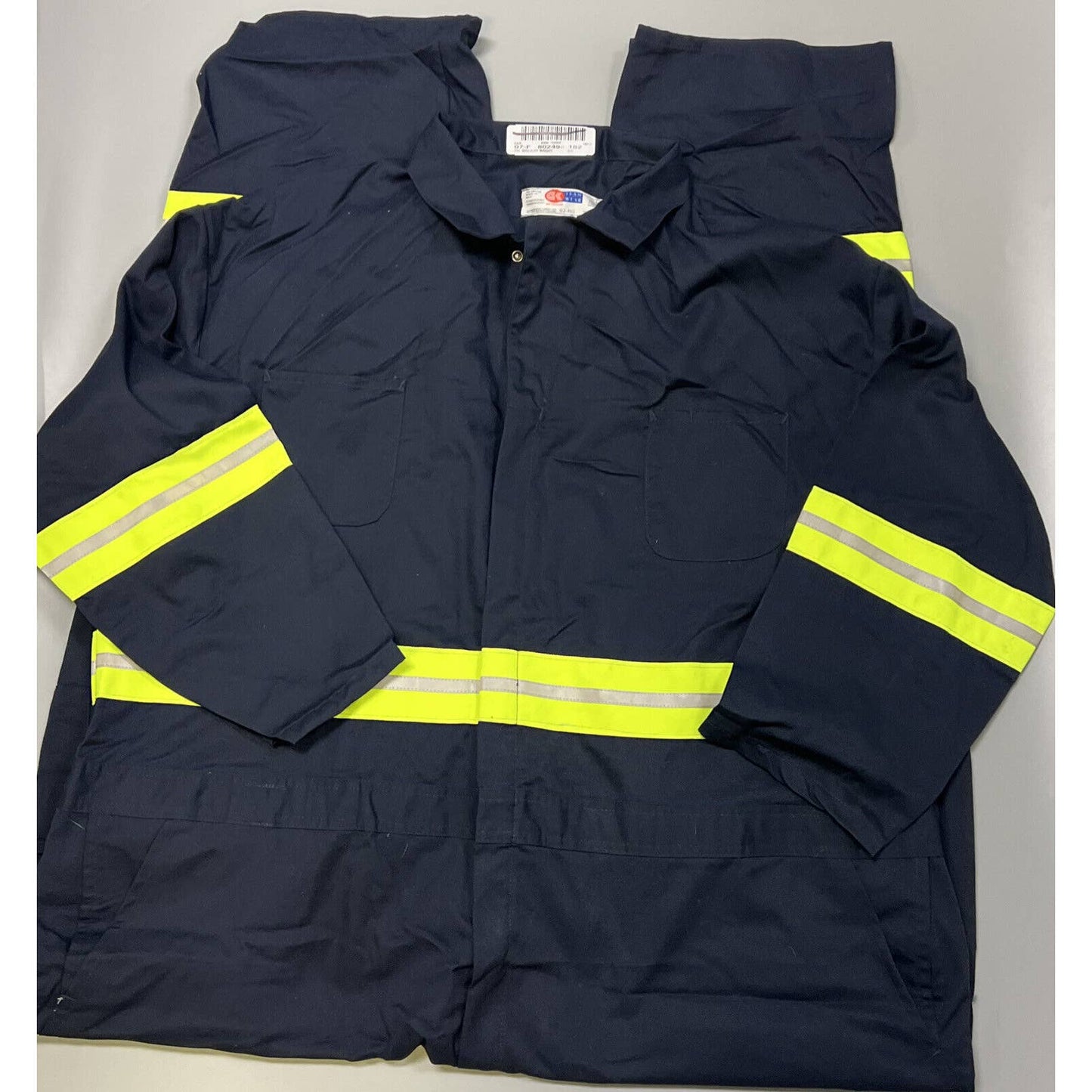 G&K GK Team Wear Safety Reflective Navy Blue Work Coveralls Jumpsuit 62 Uniform