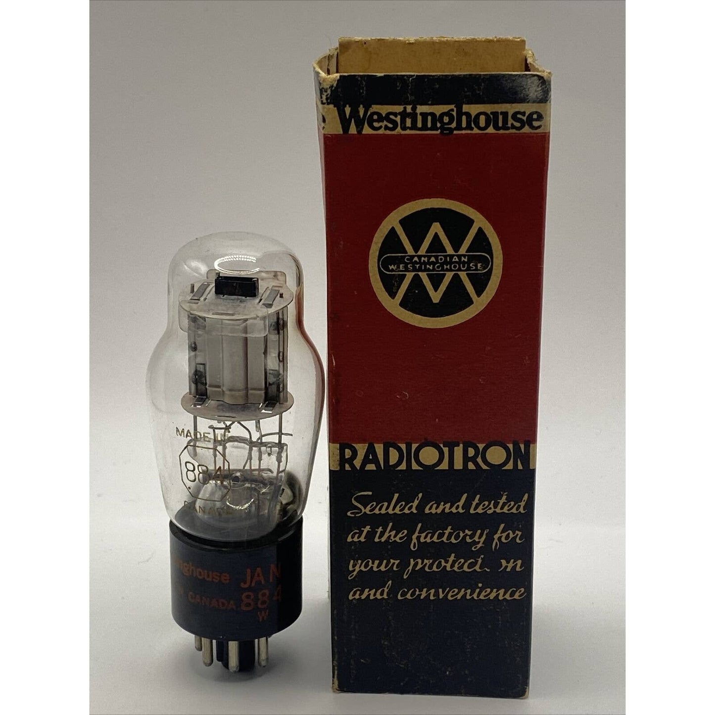 JAN 884 WESTINGHOUSE BOXED VALVE VACUUM TUBE - New Vintage in box