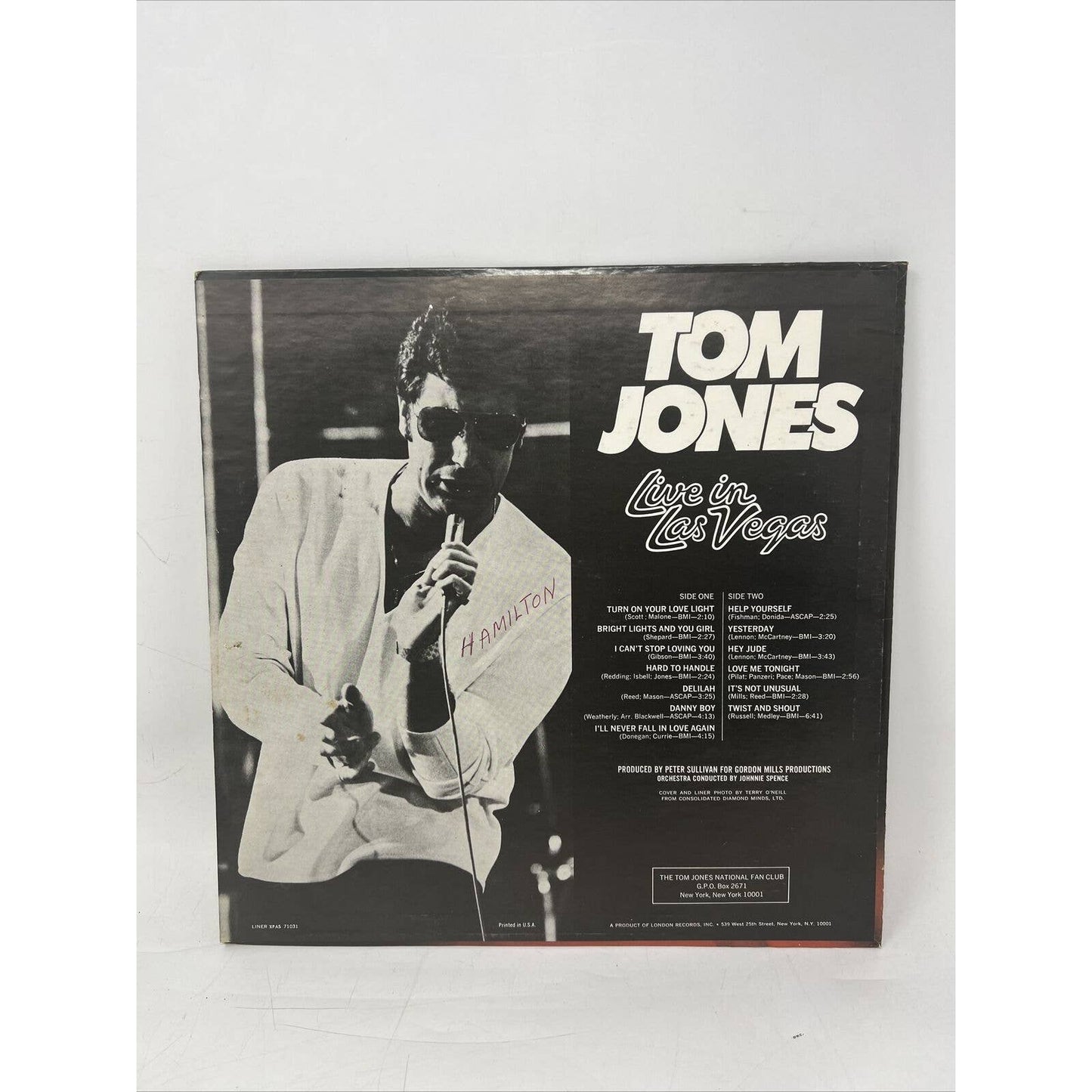 Tom Jones Live In Las Vegas At The Flamingo 1969 XPAS-71031 Vinyl 12'' Record
