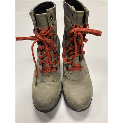 Sorel Lexie Wedge Leather Ankle Boots Women 7.5 Quarry Gray NL3046-051