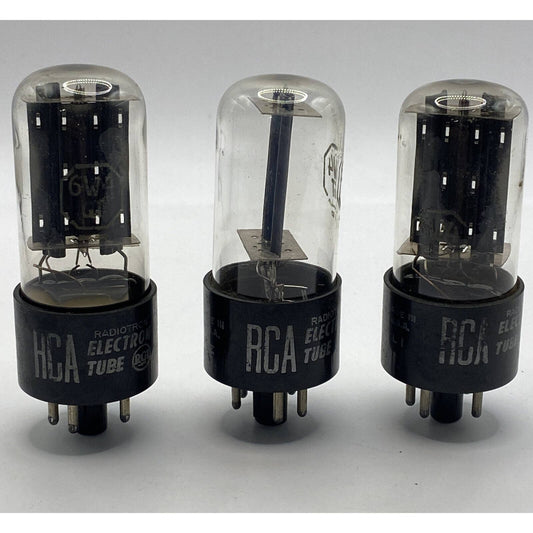 6W4GT Lot of 3 - RCA Vacuum Tubes Amplifier - Ham Radio Valves - TESTED STRONG!