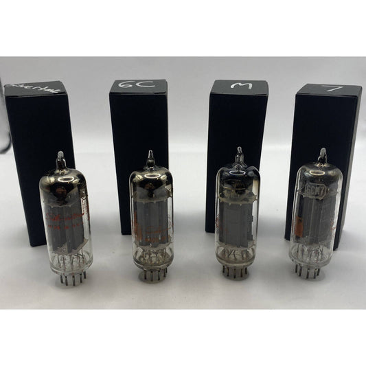 4 Silvertone 6CM7 vacuum tubes - Amp - Amplifier - Ham Radio Valves Tested!