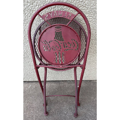 1993 Vintage Always Coke Coca Cola Metal Weathered Red Outdoor Folding Chair