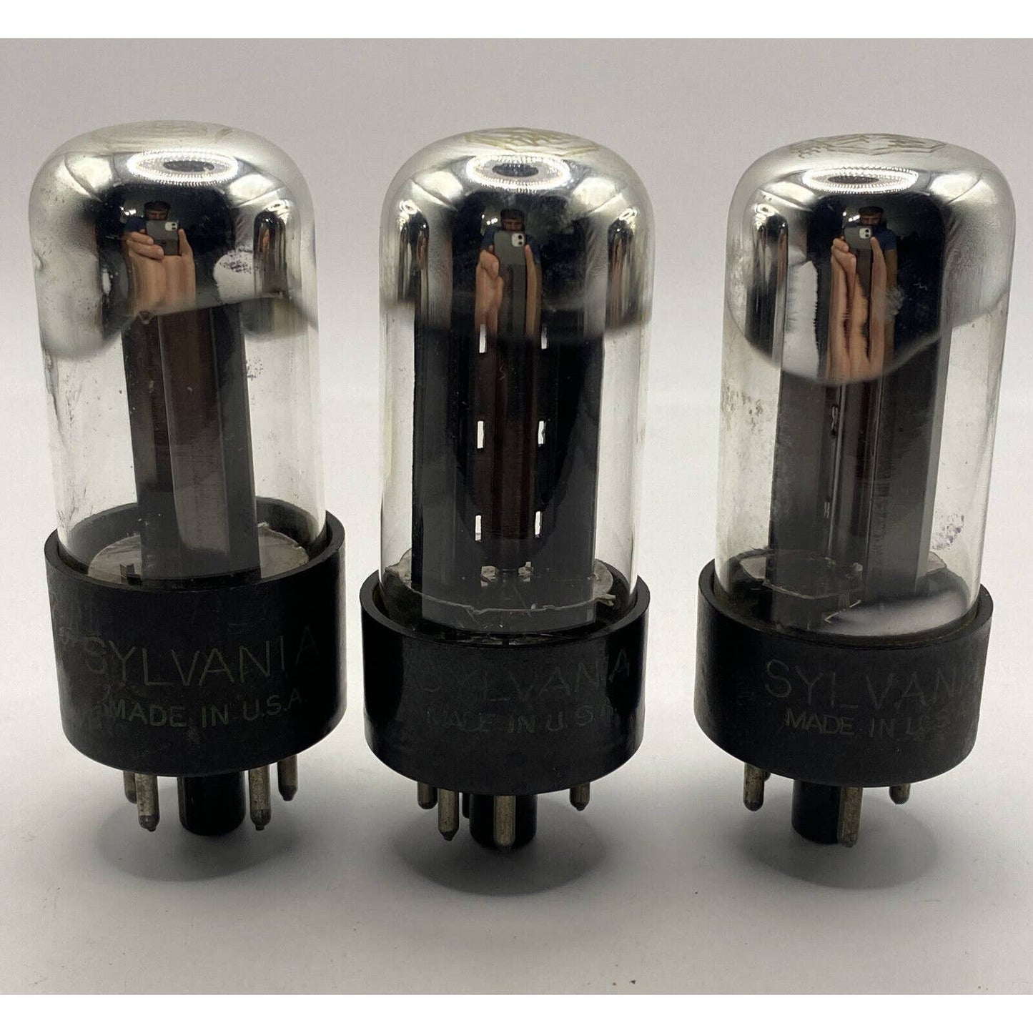 Lot of 3 - Sylvania 6W4GT Vacuum Tubes Amplifier - Ham Radio Valves TESTED