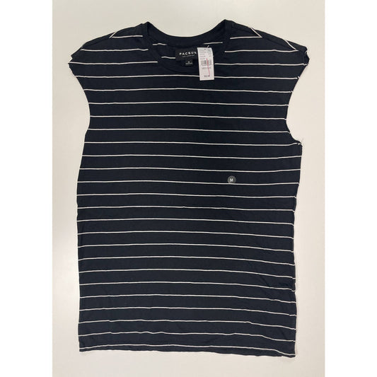 PacSun Men's Medium Distressed Black And White Sleeveless Shirt 0058 NWT NEW!