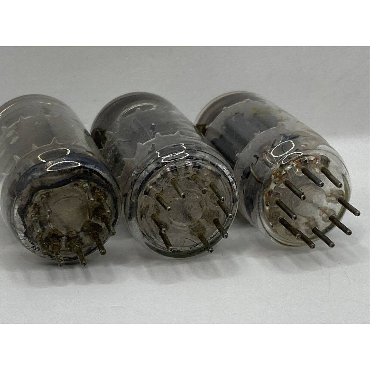 12AU7A ECC82 x 3 Vacuum Tubes Amp Amplifier USA Gray Plate Tested W Photos!