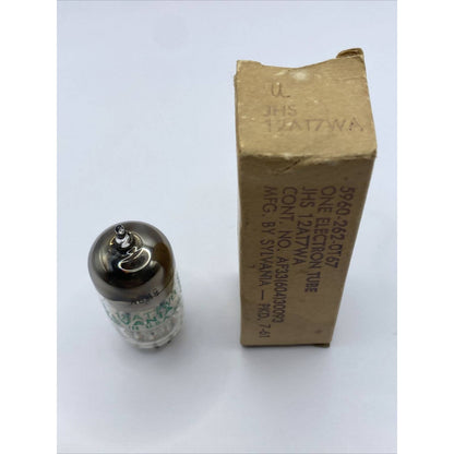 VINTAGE SYLVANIA 12AT7WB / ECC81 TUBE BLACK PLATE HALO GETTER Tested W Photos!