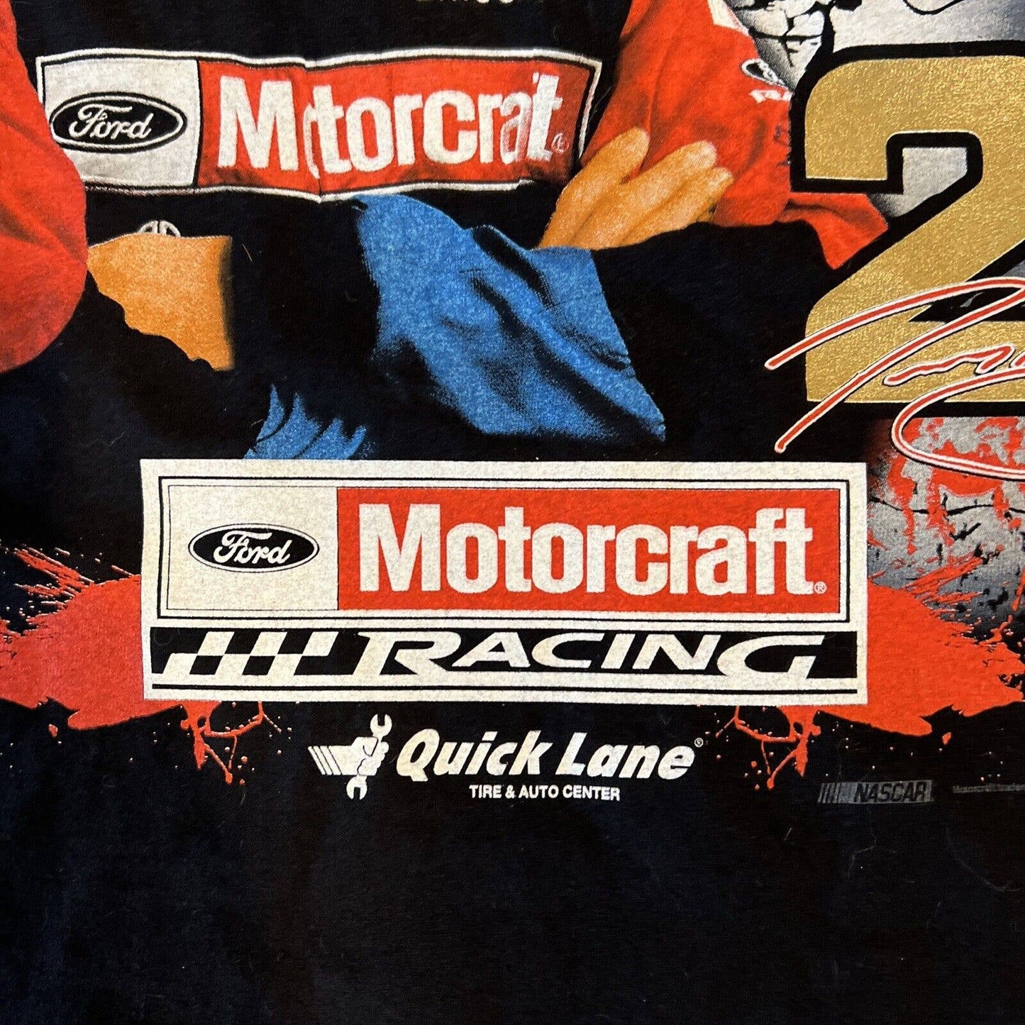 Trevor Bayne Shirt Adult Large Black #21 Wood 21 Brothers Racing Nascar Mens.