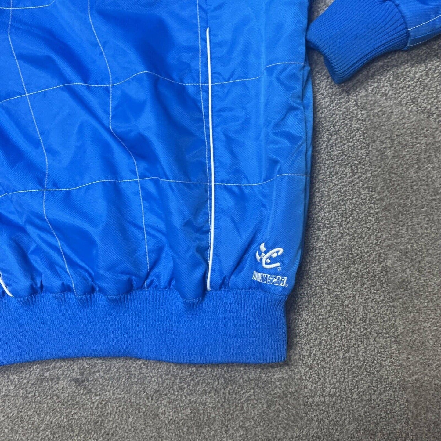 Chase Authentics Jacket Women L NASCAR Racing Elliott Sadler 38 M&M's Baby Blue!