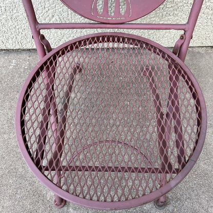 1993 Vintage Always Coke Coca Cola Metal Weathered Red Outdoor Folding Chair