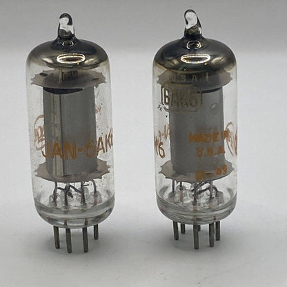 2 - RCA JAN-6AK6 VINTAGE ELECTRON TUBES AUDIO RADIO TV REPAIR NOS - TESTED!