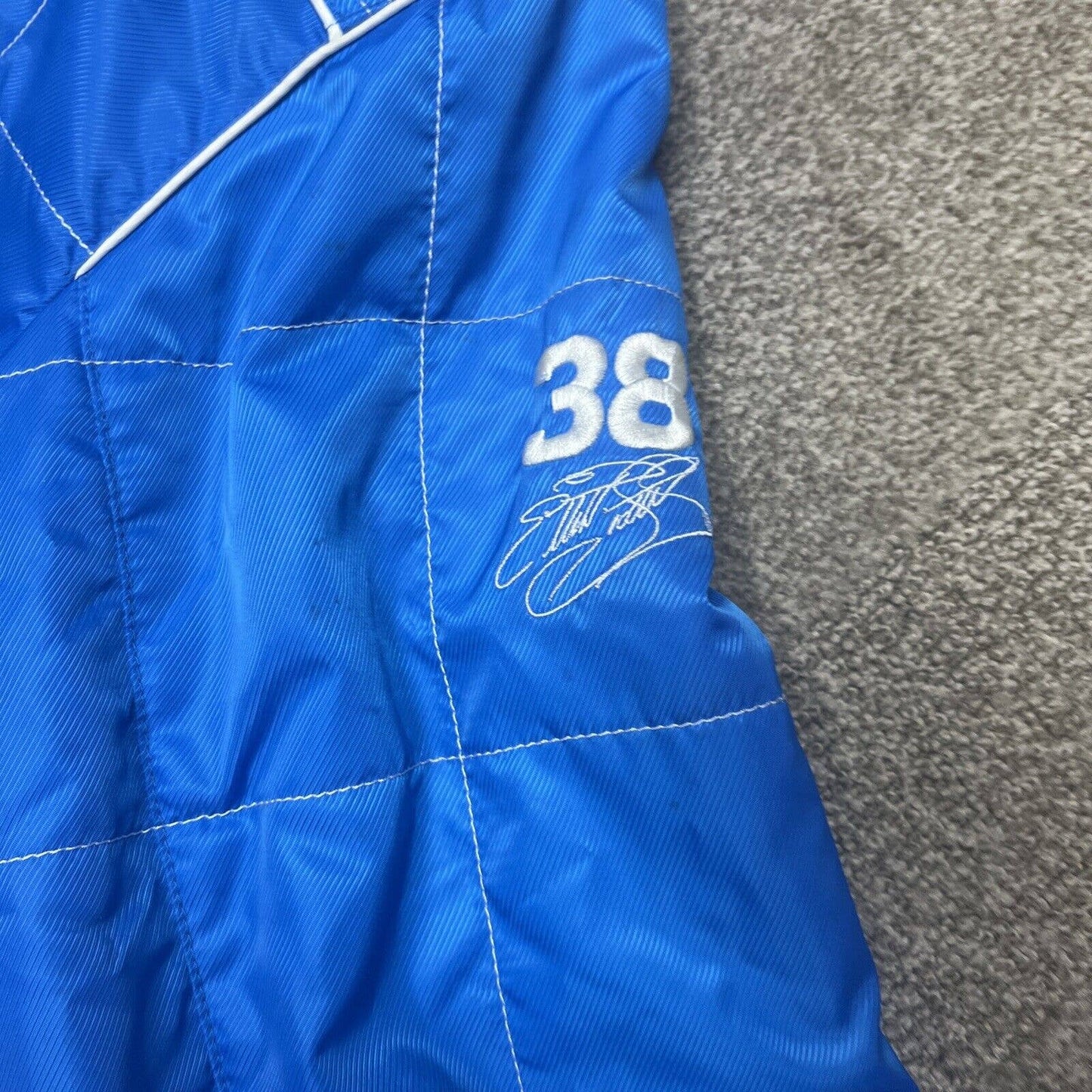 Chase Authentics Jacket Women L NASCAR Racing Elliott Sadler 38 M&M's Baby Blue!