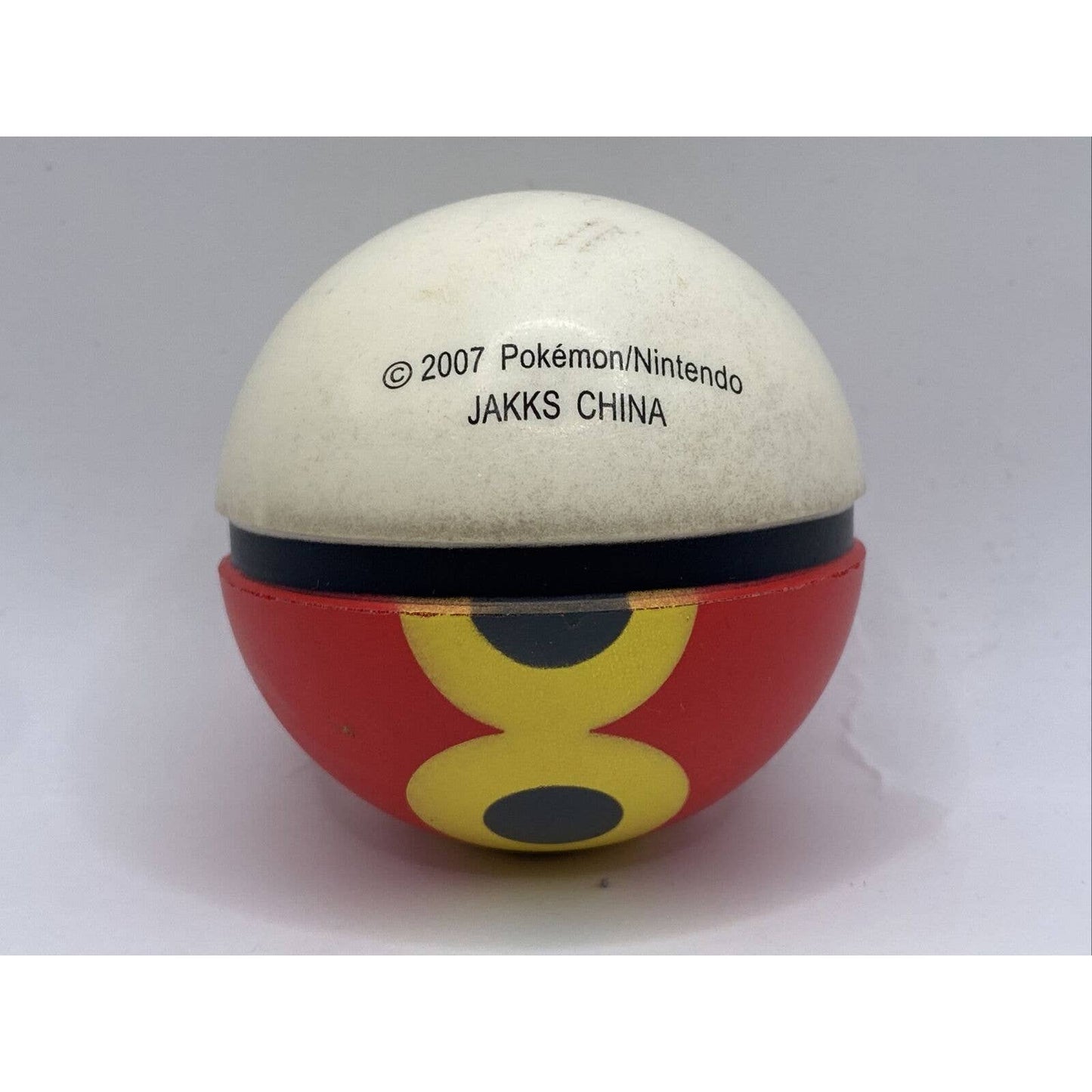 2007 Pokemon Soft Foam Pokeball JAKKS Nintendo Master Ball red yellow black rare