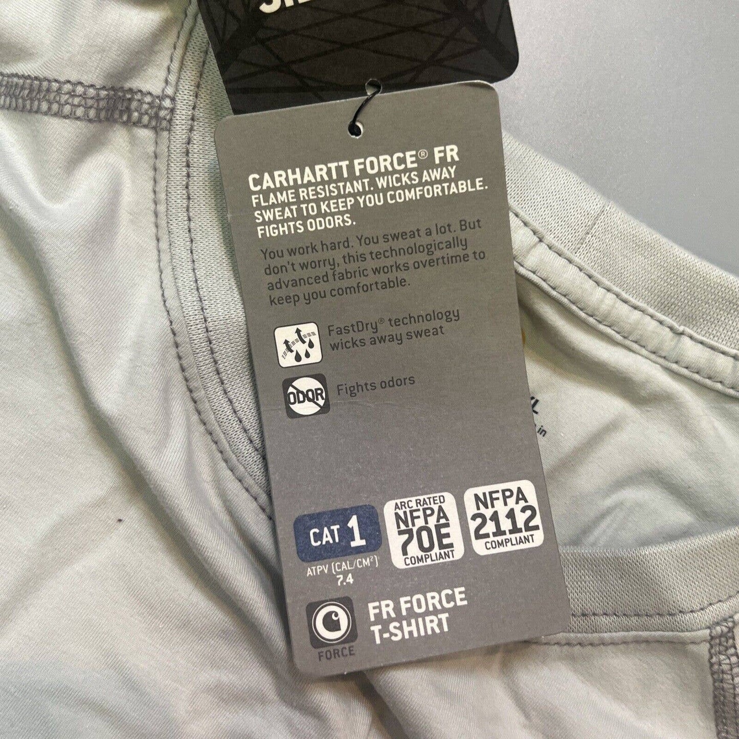 Carhartt FR Shirt Mens XL Gray Force Flame Resistant Rare Custom Work Short