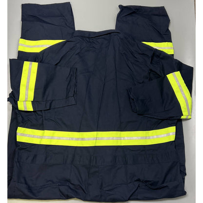 G&K GK Team Wear Safety Reflective Navy Blue Work Coveralls Jumpsuit 62 Uniform